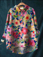 Classic Floral Button-Up Blouse