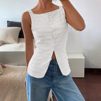 Donna Square Neck Sleeveless Top
