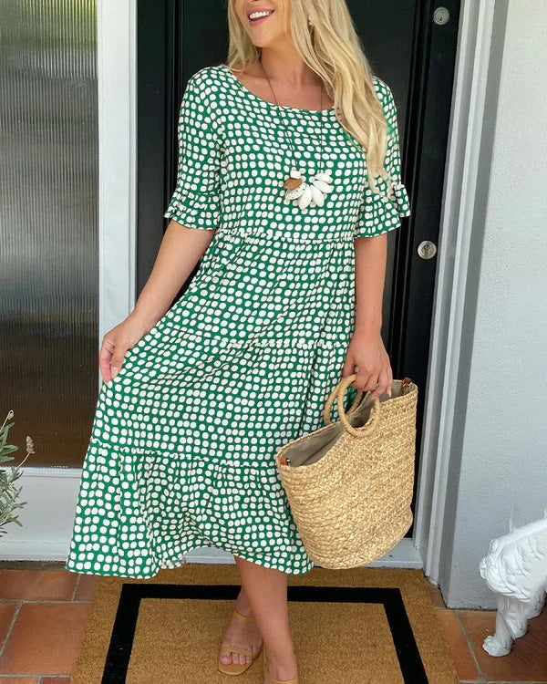 Michele Relaxed Midi Dress with Dots
