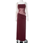 Felicia Long Dress with Lace Detail