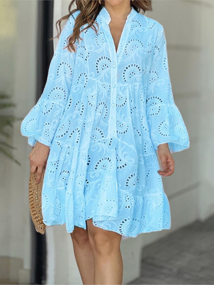Vivian Pattern Tiered Mini Dress
