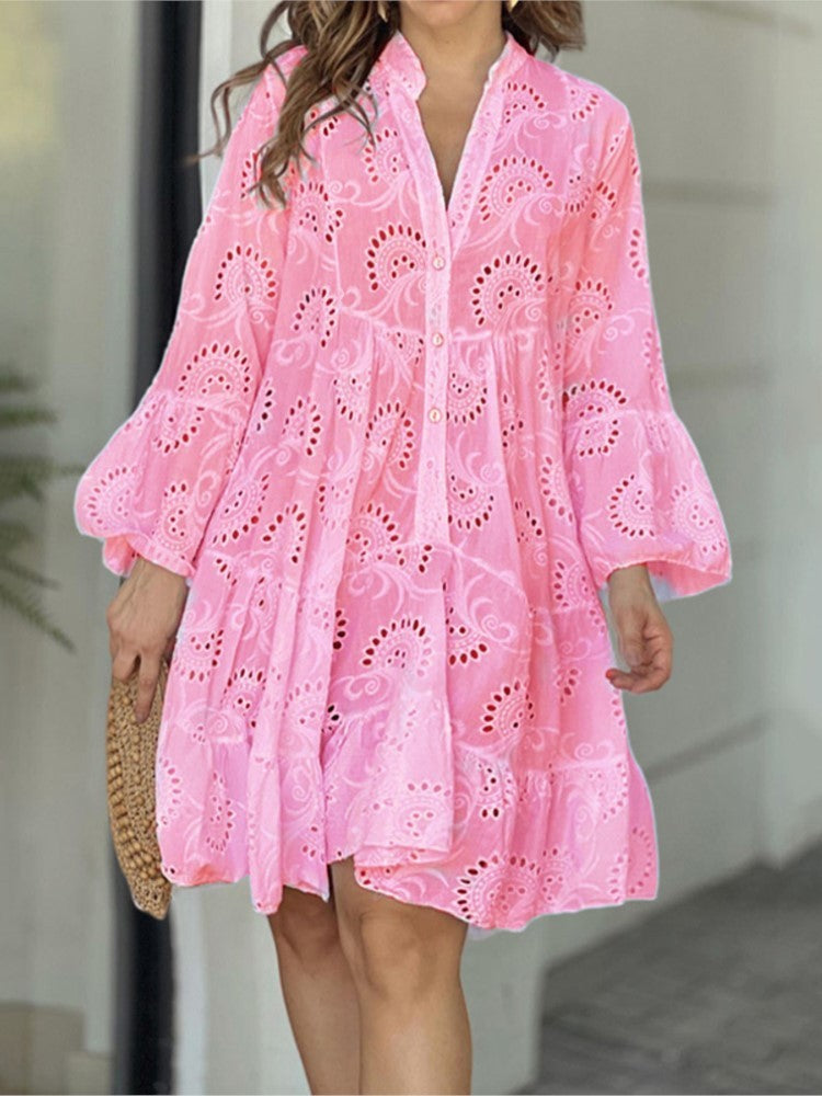 Vivian Pattern Tiered Mini Dress