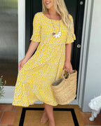 Michele Relaxed Midi Dress with Dots