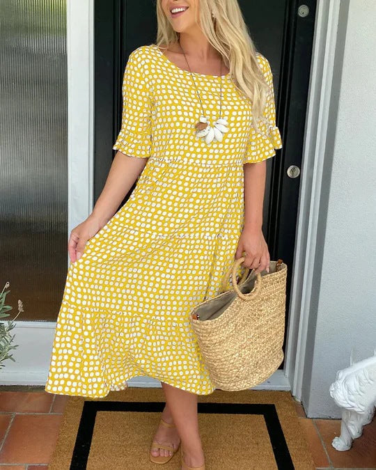 Michele Relaxed Midi Dress with Dots