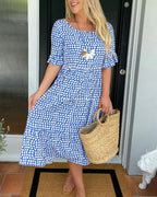 Michele Relaxed Midi Dress with Dots