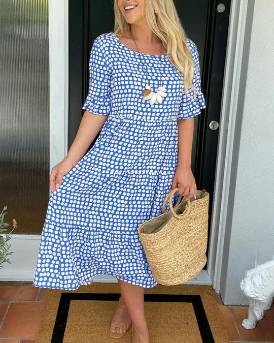 Michele Relaxed Midi Dress with Dots