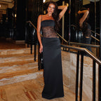 Felicia Long Dress with Lace Detail