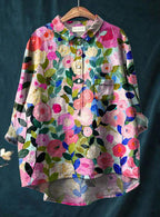 Classic Floral Button-Up Blouse