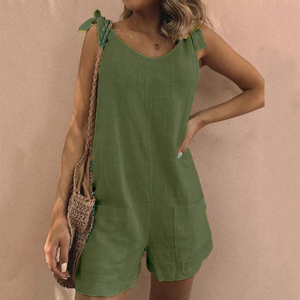 Shirley Bow Strap Pocket Playsuit