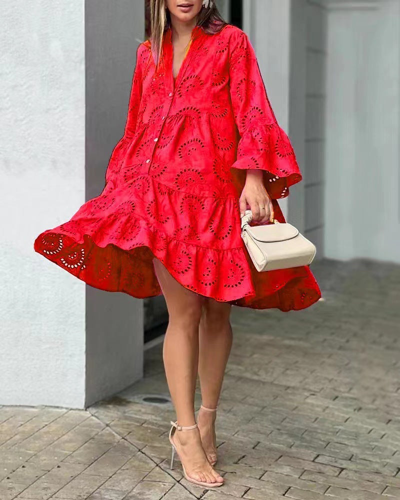 Vivian Pattern Tiered Mini Dress