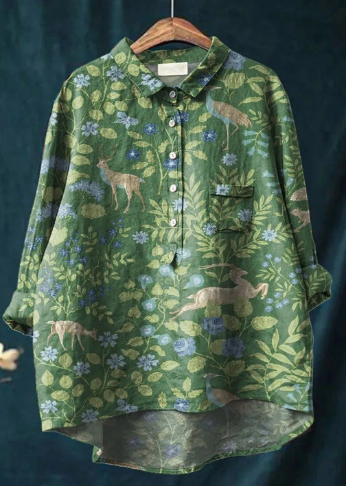 Classic Floral Button-Up Blouse