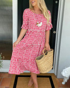 Michele Relaxed Midi Dress with Dots
