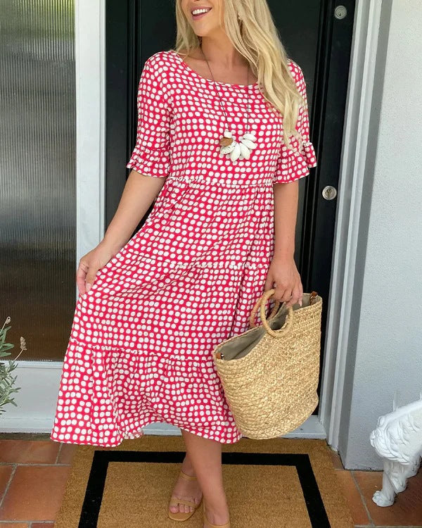Michele Relaxed Midi Dress with Dots