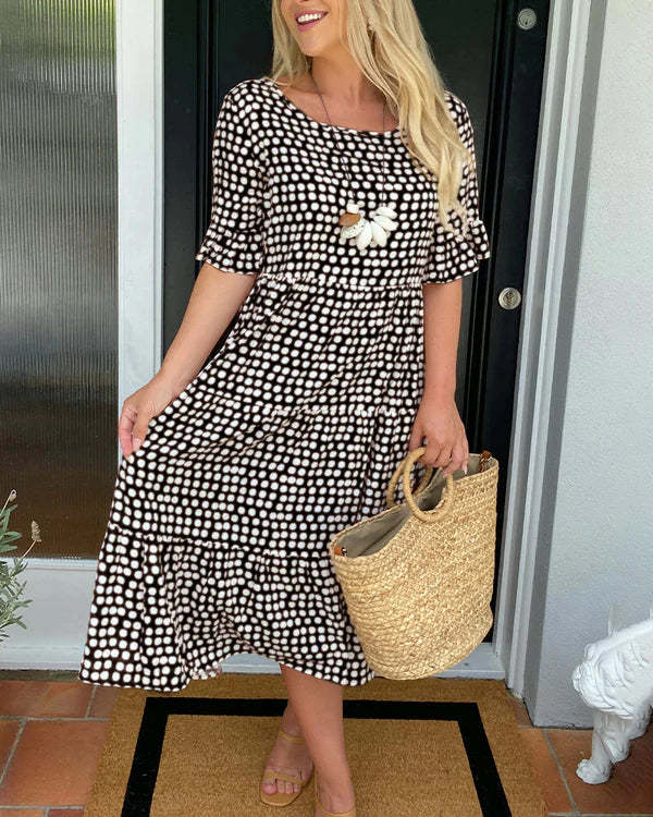 Michele Relaxed Midi Dress with Dots