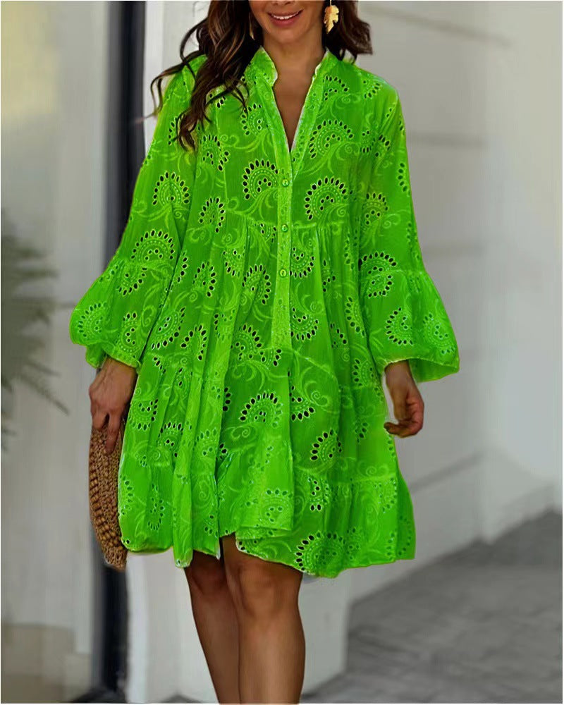 Vivian Pattern Tiered Mini Dress