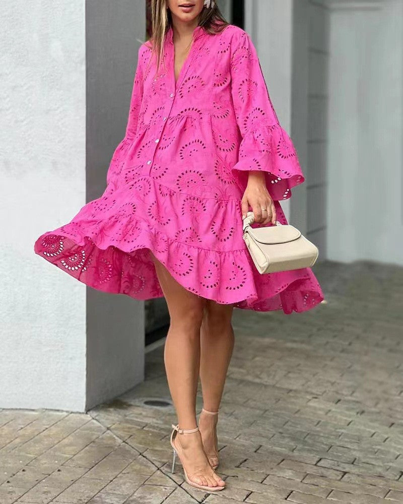 Vivian Pattern Tiered Mini Dress