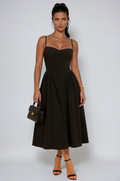 Pleated Skater Work Maxi Dress