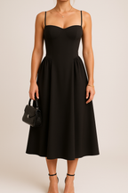 Pleated Skater Work Maxi Dress