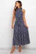 Polka Dot Halter Midi Summer Dress