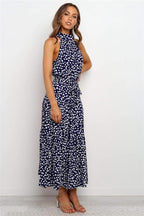 Polka Dot Halter Midi Summer Dress