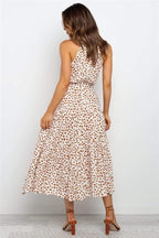Polka Dot Halter Midi Summer Dress