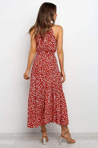 Polka Dot Halter Midi Summer Dress