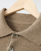 Men's Wool Knit Polo Sweater – Long Sleeve