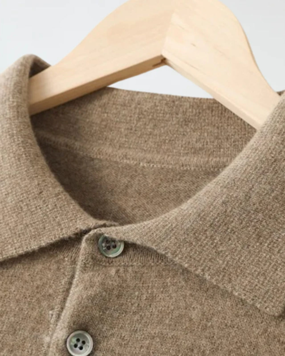 Men's Wool Knit Polo Sweater – Long Sleeve