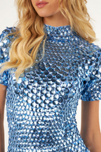 Athena Blue Sequin Party Mini Dress