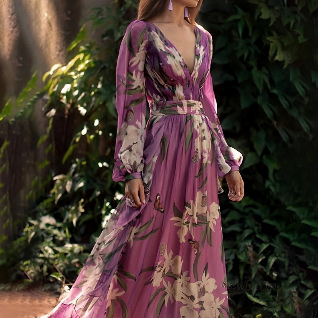 Rachel Lightweight Floral Chiffon Dress