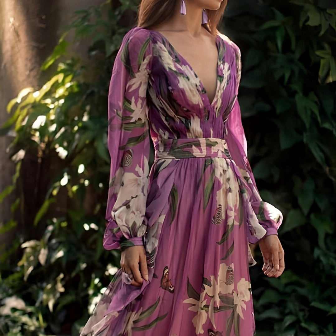 Rachel Lightweight Floral Chiffon Dress