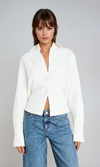 Draped Button-Down Shirt