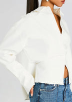 Draped Button-Down Shirt