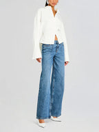 Draped Button-Down Shirt