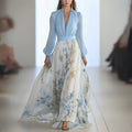 Floral Chiffon Summer Party Maxi Dress