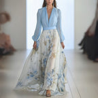 Floral Chiffon Summer Party Maxi Dress
