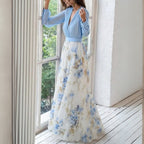 Floral Chiffon Summer Party Maxi Dress