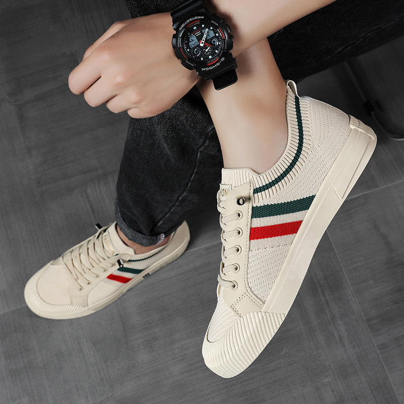 Roberto Russo Contrast Stripe Knit Sneakers