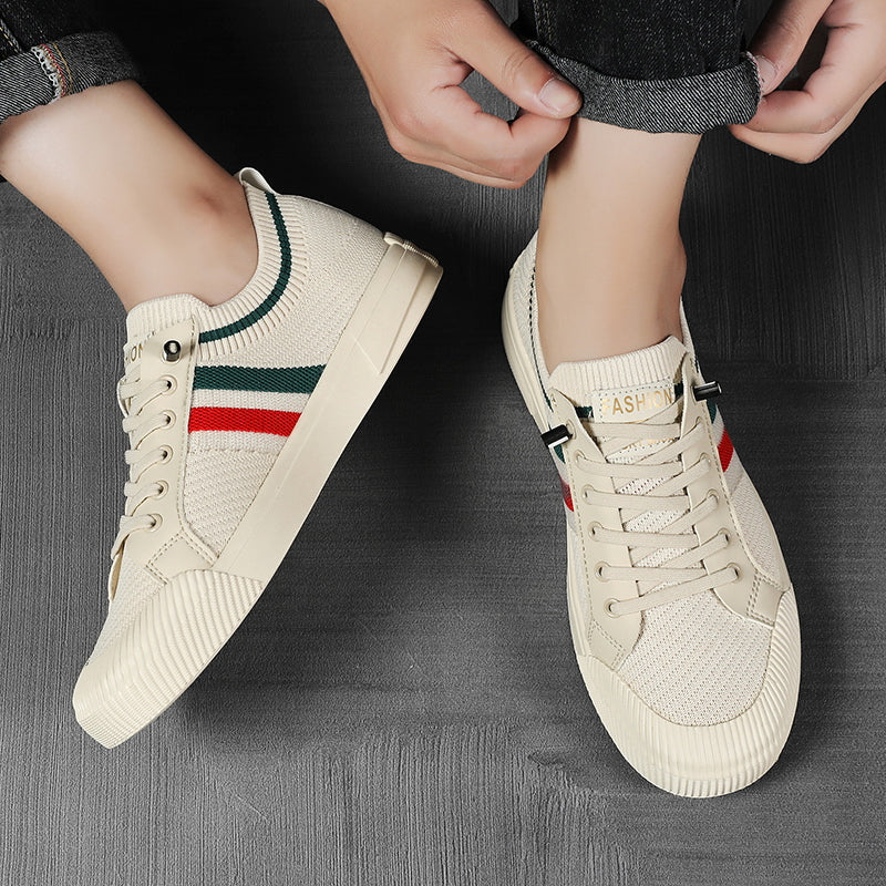 Roberto Russo Contrast Stripe Knit Sneakers