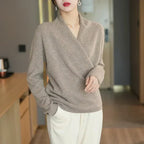 Wrap-Front Spring Knit Top