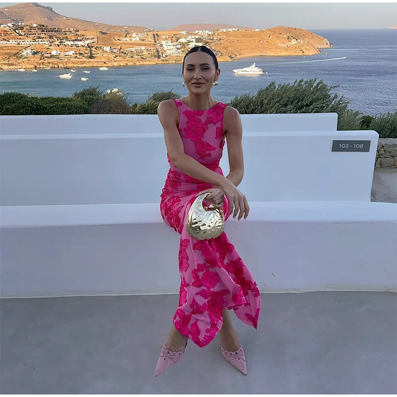 Lily Pink Floral Maxi Dress