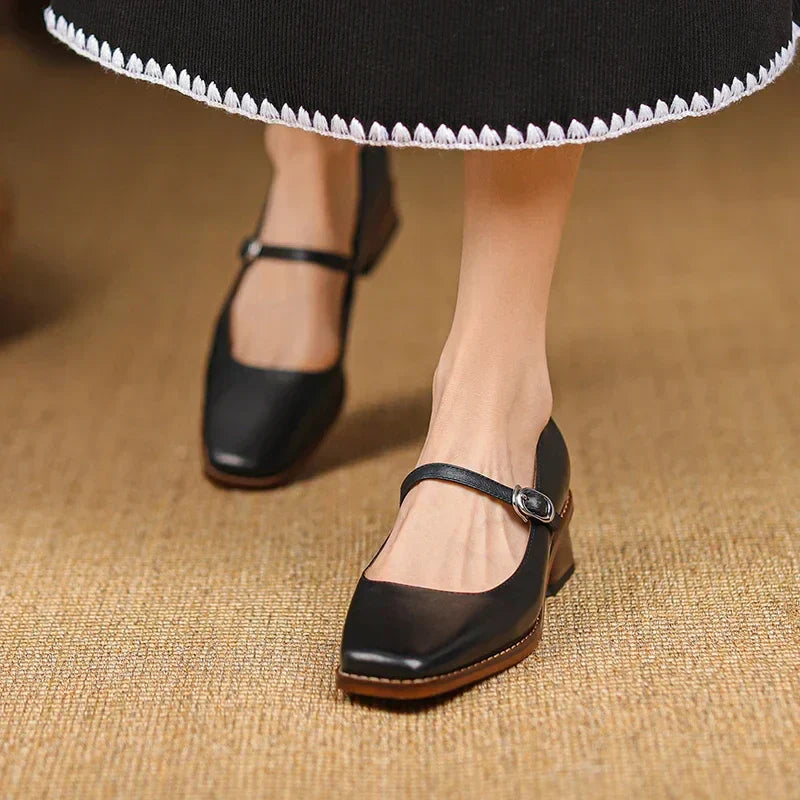 Daisy Women’s Spring Strap Block Heel Shoes