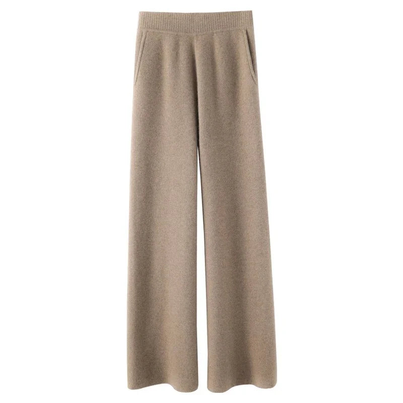 Harlow Wide-Leg Knit Trousers
