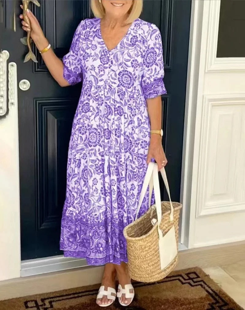 Aria Floral V-Neck Dress