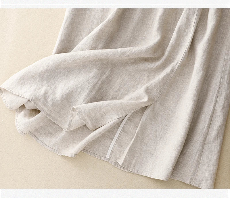 Everly 100% Linen A-Line Skirt
