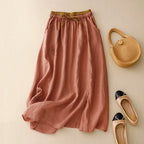 Everly 100% Linen A-Line Skirt