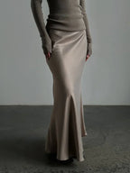 Seraphine Satin Fishtail Maxi Skirt