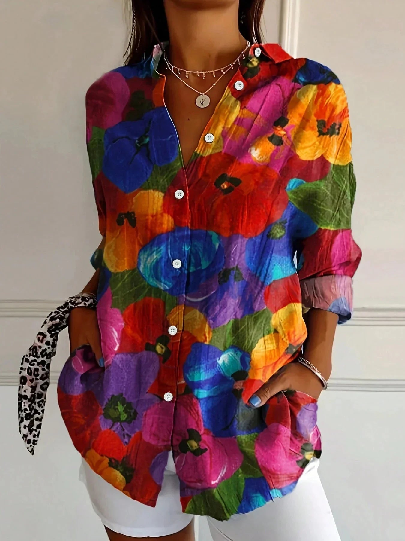 Terri Colorful Print Blouse