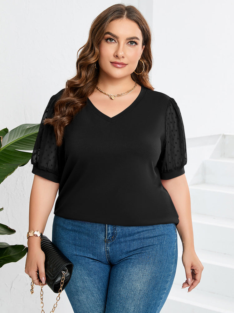 V-Neck Spring Top with Flattering Sleeves