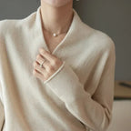 Wrap-Front Spring Knit Top